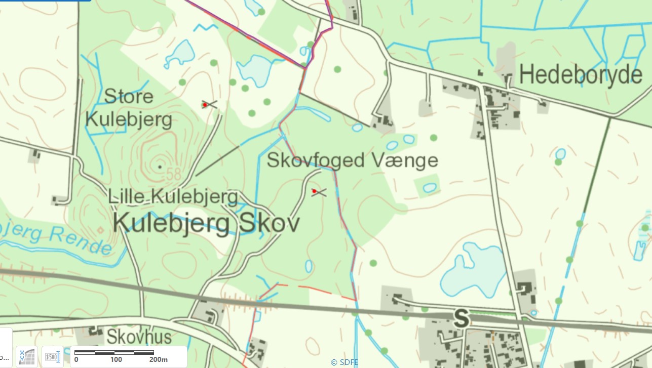 Kort over Kulebjerg området