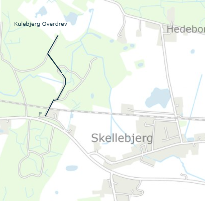 Kort over stien til Kulebjerg Overdrev