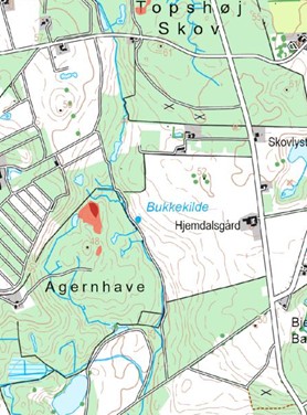 Agernhave med markerede stenbestrøninger